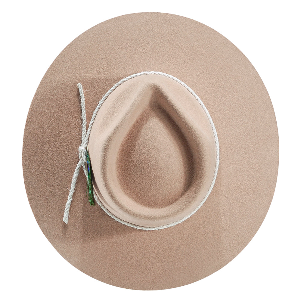 Peacock Eye Wool Fedora Hat - Beige