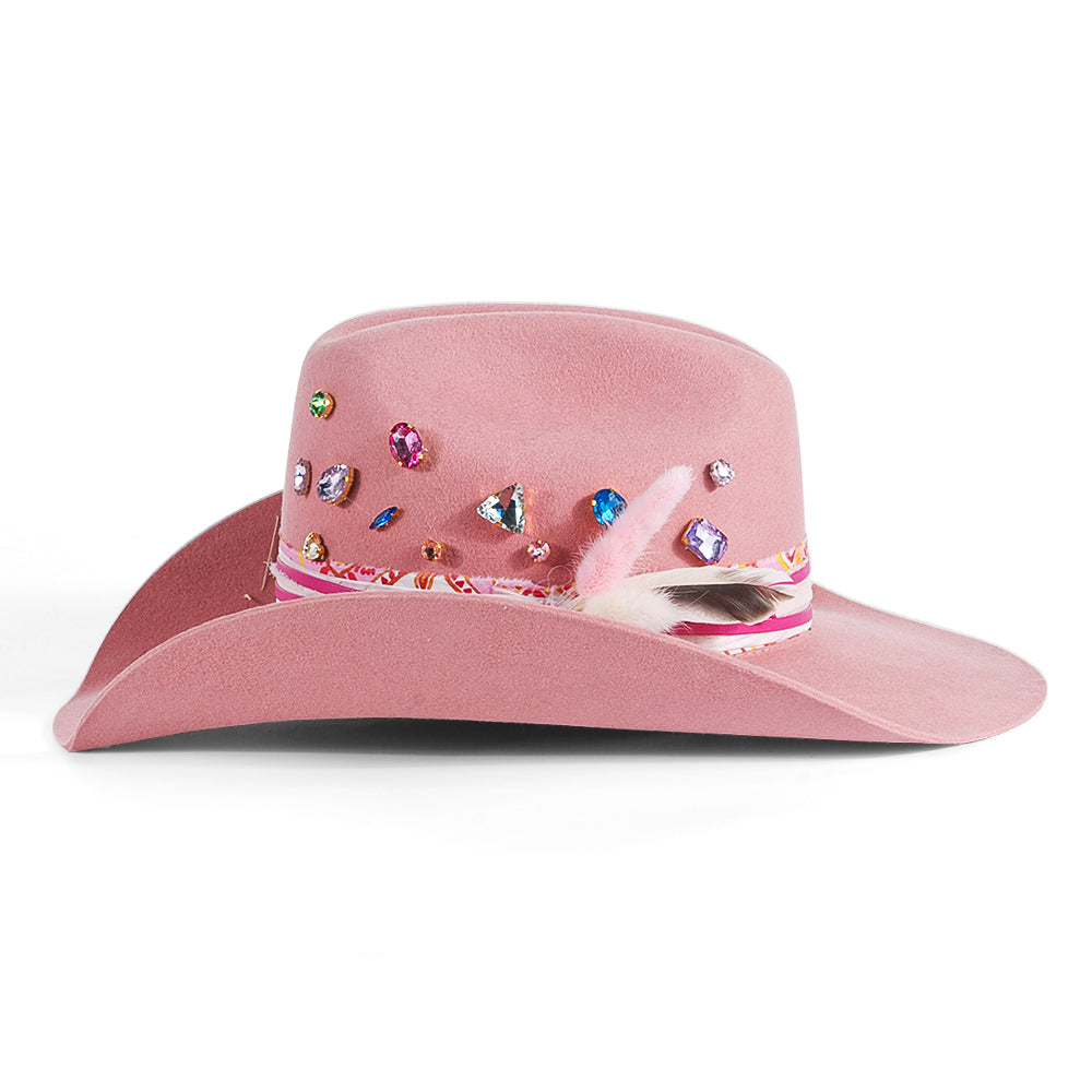 OTRHATS-Cowboy-Wool-Peachy-Pink-Diamond-Rodeo-diamonds