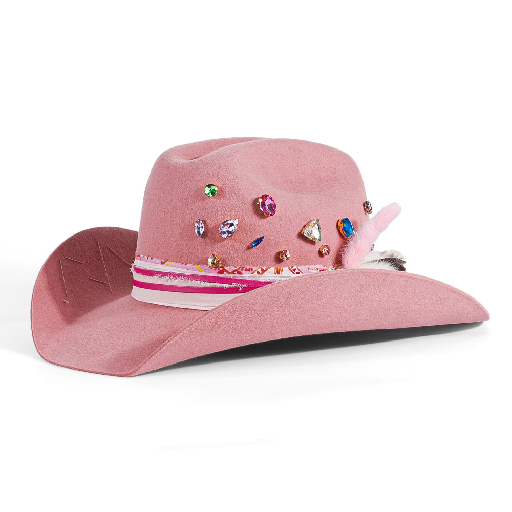 OTRHATS-Cowboy-Wool-Peachy-Pink-Diamond-Rodeo-side
