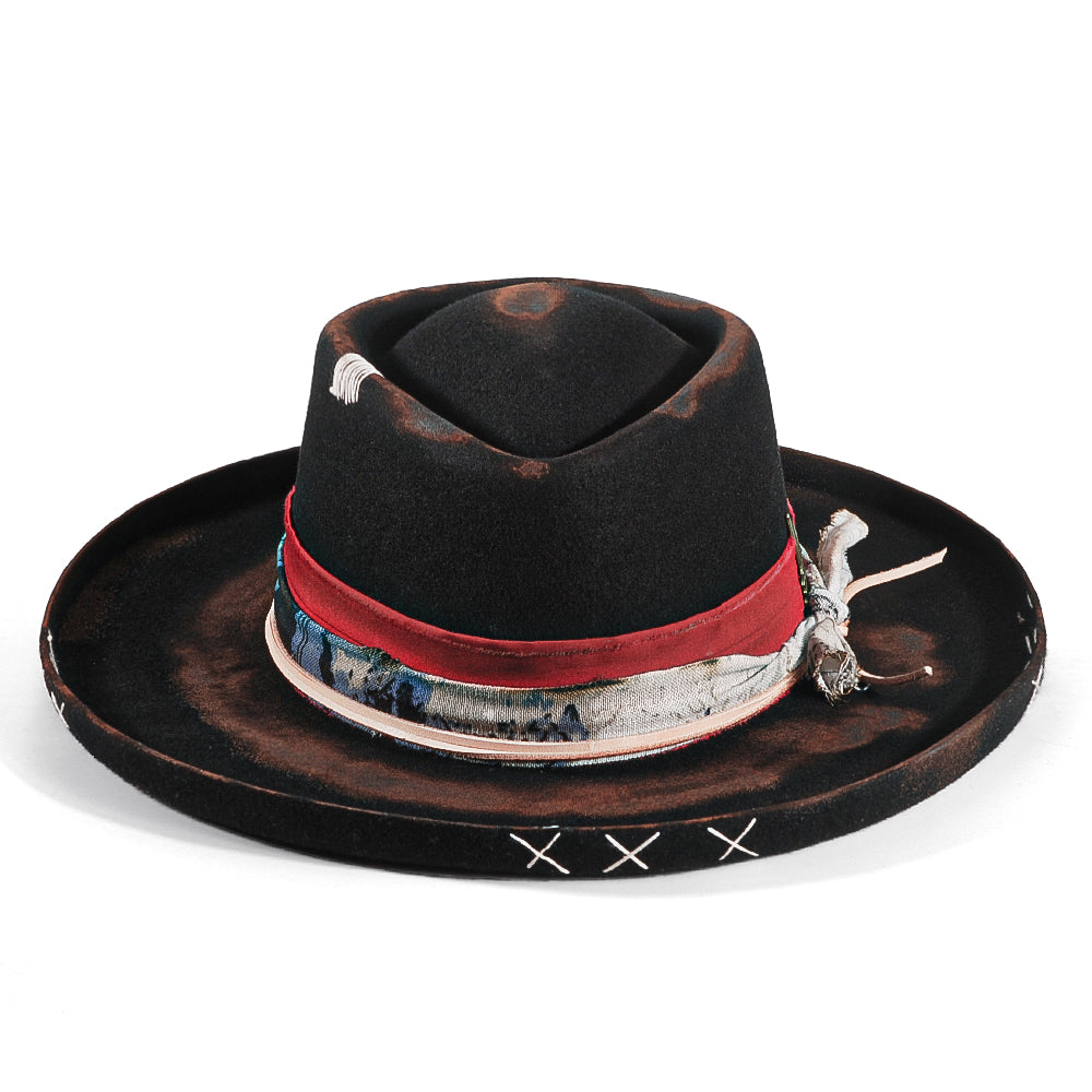 OTRHATS-Fedora-Felt-Black-The-Scarlet-Nomad-front