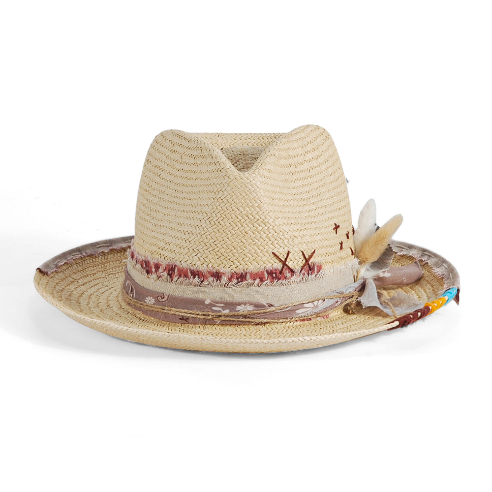OTRHATS-Fedora-Straw-Ivory-Rainbow-Birds-front