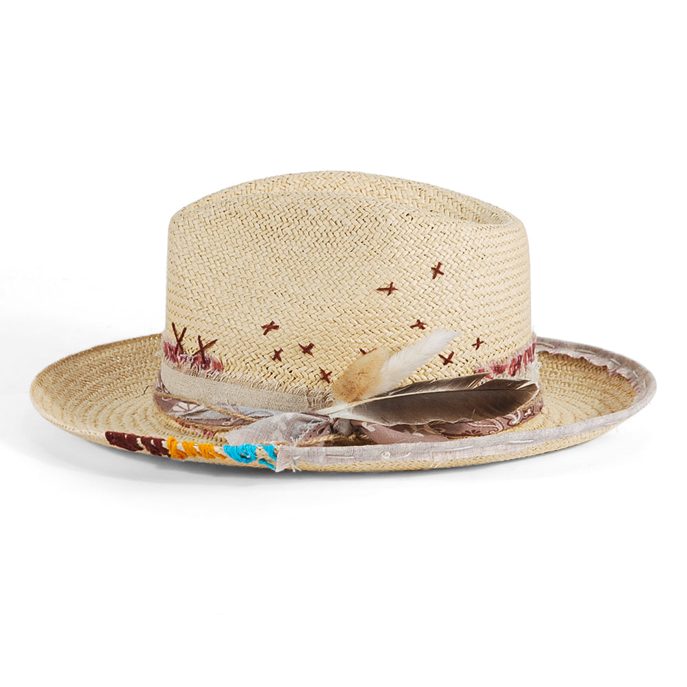 OTRHATS-Fedora-Straw-Ivory-Rainbow-Birds-overall
