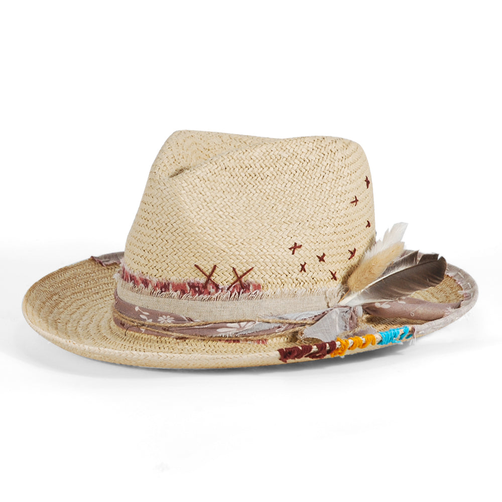 OTRHATS-Fedora-Straw-Ivory-Rainbow-Birds-side