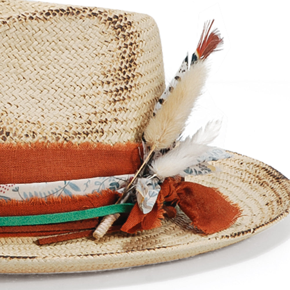 OTRHATS-Fedora-Straw-Lose Leaves-detail
