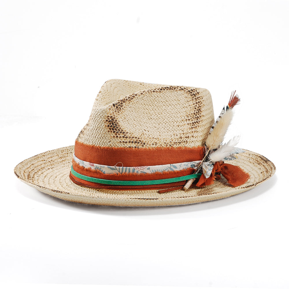 OTRHATS-Fedora-Straw-Lose Leaves-side