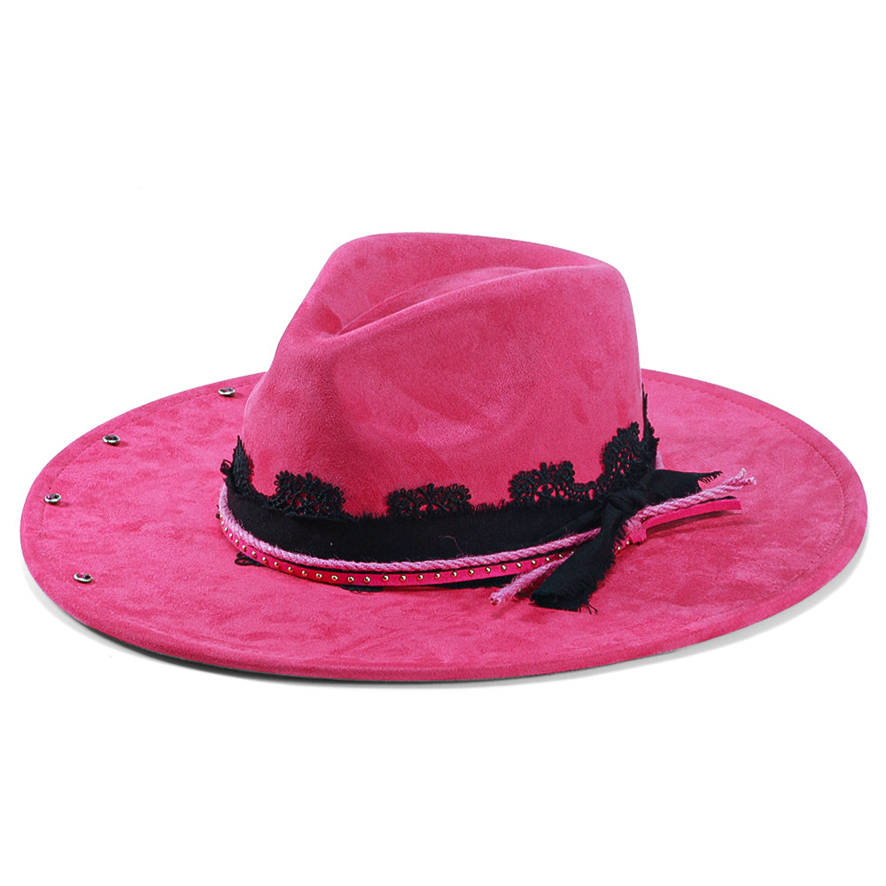 OTRHATS-Fedora-Suede-Hot-Pink-Reddish-Rose-overall