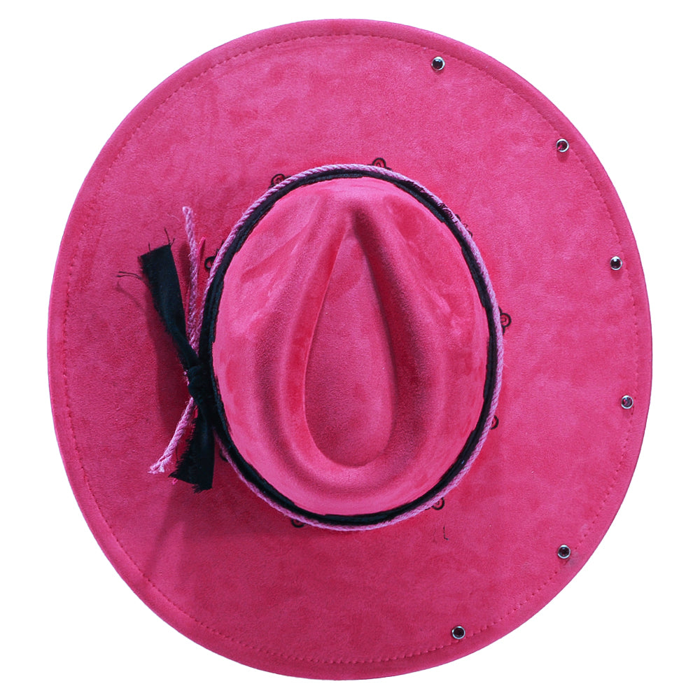 OTRHATS-Fedora-Suede-Hot-Pink-Reddish-Rose-top