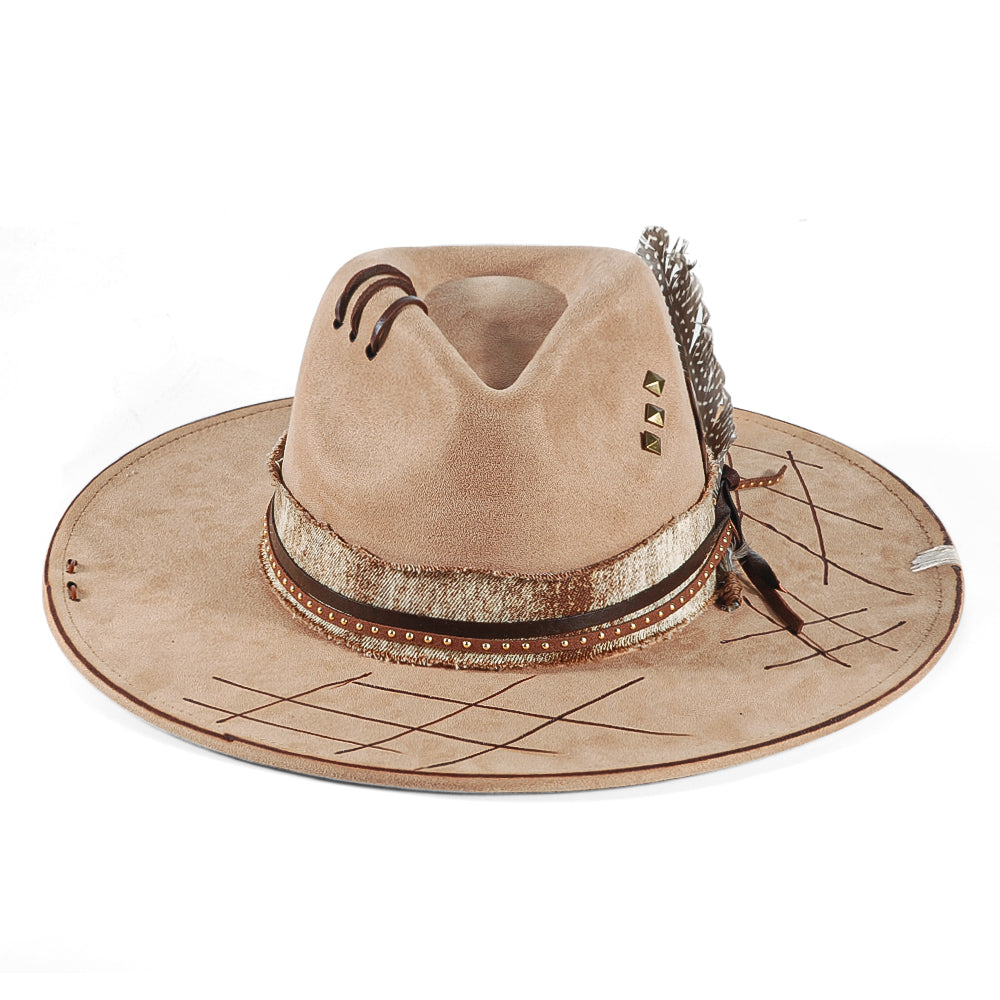 OTRHATS-Fedora-Suede-Khaki-The-Mocha-front