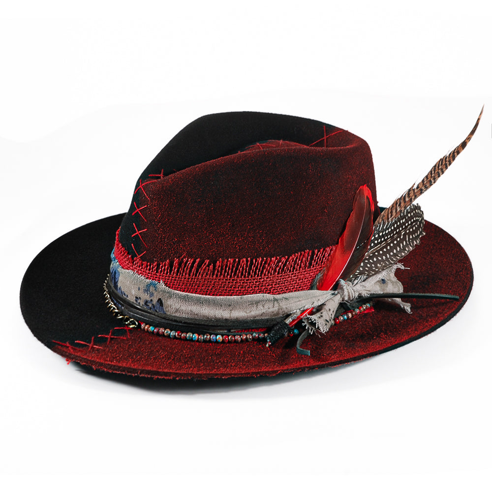 OTRHATS-Fedora-Wool-Red-And-Black-Scarlet-Shade-overall