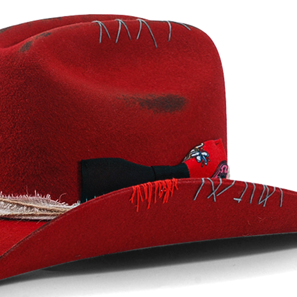 OTRHATS-cowboy-Wool-Red-Margarita-detail